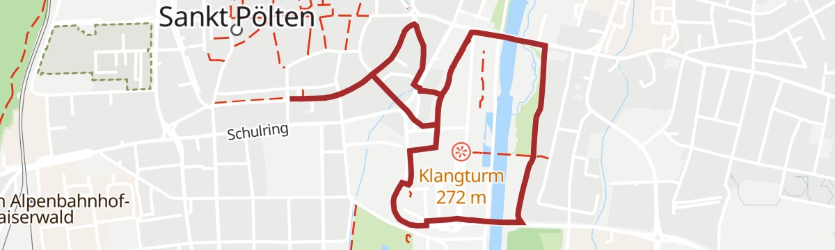 Route map: Laufrunde City-Klangturm
